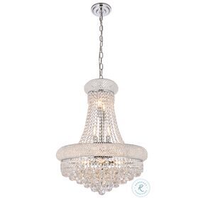 Primo 20" Chrome 14 Light Chandelier With Clear Royal Cut Crystal Trim