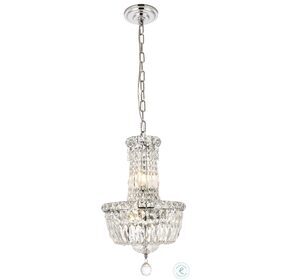 Tranquil 12" Chrome 6 Light Pendant With Clear Royal Cut Crystal Trim