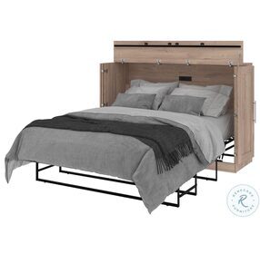 Pur Rustic Brown 67" Queen Cabinet Bed With Mattress