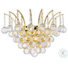 V8031W16G-RC Victoria 16" Gold 3 Light Wall Sconce With Clear Royal Cut Crystal Trim