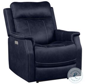 Valencia Ocean Blue Recliner with Power Headrest And Footrest