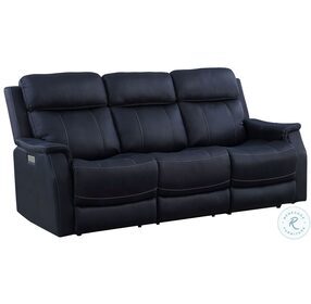 Valencia Ocean Blue Reclining Sofa with Power Headrest And Footrest