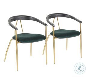 Vanessa Green Velvet Chair Set Of 2