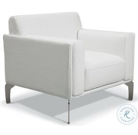 Vania White Leather Accent Chair