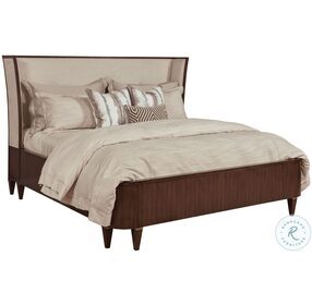 Vantage Morris Warm Brown Tourmaline Upholstered Queen Panel Bed
