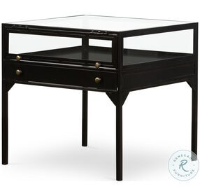 Shadow Box Black End Table
