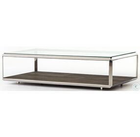 Shagreen Brown And Silver Shadow Box Coffee Table