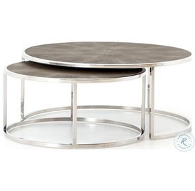 Shagreen Stainless Steel Nesting Coffee Table