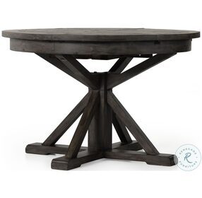 Cintra Rustic Black Olive Round Extendable Dining Table