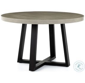 Cyrus Black Round 48" Outdoor Dining Table