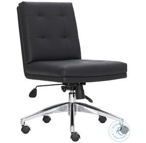 Stevenson Black And Polished Stainless Steel Office Chair