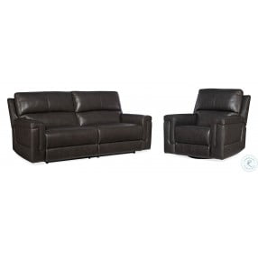 Gable Gray Leather Power Reclining Living Room Set With Power Headrest