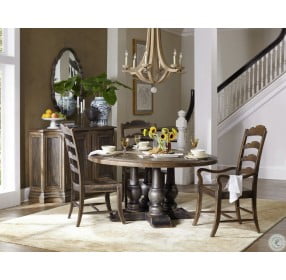 Hill Country Saddle Brown Applewhite 60" Round Dining Room Set
