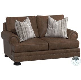 Foster Brown Leather Loveseat