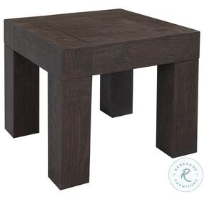 Evander Rustic Brown Side Table