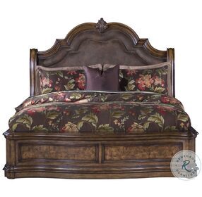 San Mateo Rich Brown King Upholstered Sleigh Bed