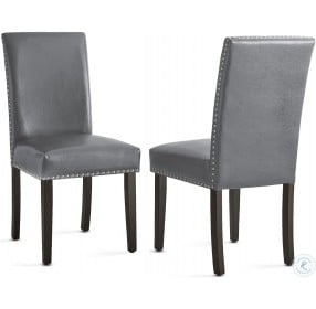 Verano Gray Leatherette Side Chair Set Of 2