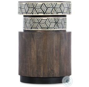 Commerce And Market Dark Brown Black And White Vector Round Side Table