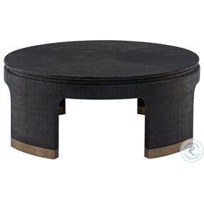 Dubois Black And Antique Satin Gold Round Cocktail Table