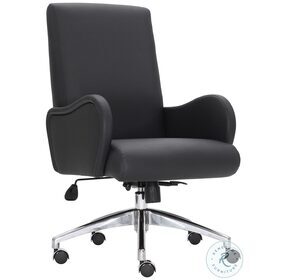 Patterson Black Polished Stainless Steel Office Chair