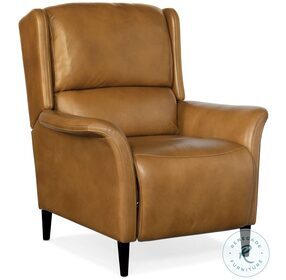 Deacon Rogue Camel Leather Power Recliner With Power Headrest