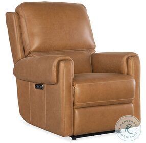 Somers Light Brown Power Recliner with Power Headrest