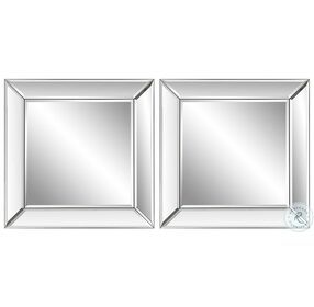 W00566 Beveled Panel Square Mirror Set of 2