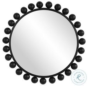 W00578 Matte Black Round Mirror