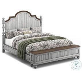 Plymouth Distressed Graywash California King Poster Storage Bed