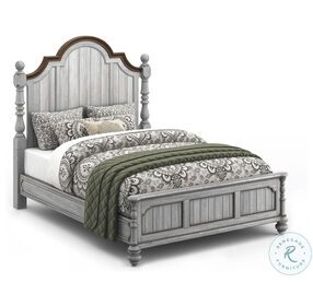 Plymouth Distressed Gray Wash Queen Poster Bed