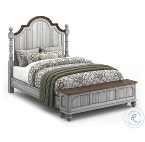 Plymouth Distressed Gray Wash Queen Poster Storage Bed