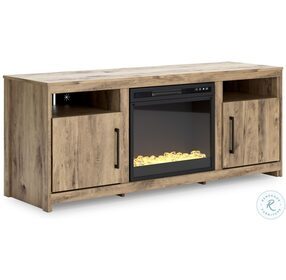 Hyanna Tan 63" TV Stand with Electric Fireplace