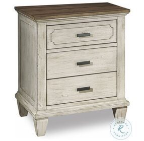 Newport Off White And Rustic Brown Nightstand