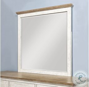 Newport Off White And Rustic Brown Mirror