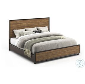 Alpine Walnut And Rustic King Panel Bed