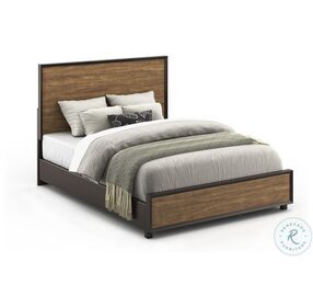 Alpine Walnut And Rustic Queen Panel Bed