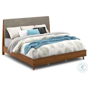 Ludwig Brown Upholstered King Panel Bed