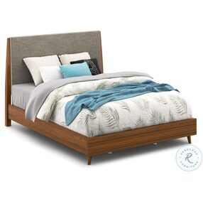 Ludwig Brown Upholstered Queen Panel Bed