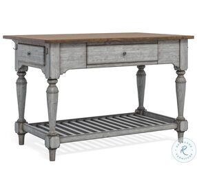 Plymouth Distressed Gray Wash Kitchen Island
