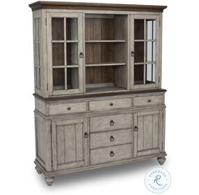 Plymouth Distressed Gray Wash Buffet With Hutch