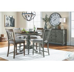 Plymouth Distressed Graywash Counter Height Dining Room Set