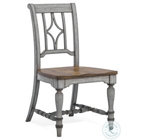 Plymouth Distressed Gray Wash Grey And Brown Side Chair Set of 2