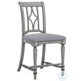 Plymouth Distressed Graywash Grey Upholstered Counter Height Chair Set of 2