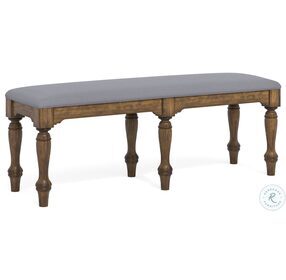 Plymouth Distressed Brown Brown Upholstered Bench