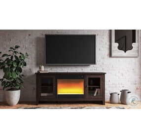 Camiburg Warm Brown 60" TV Stand With Electric Fireplace