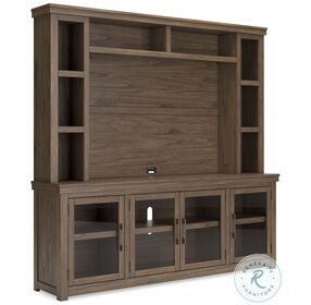 Boardernest Brown 85" TV Stand with Hutch