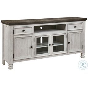 Havalance Weathered Gray And Vintage White 74" TV Stand