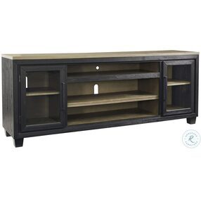 Foyland Brushed Black And Dusty Grayish Brown 83" TV Stand