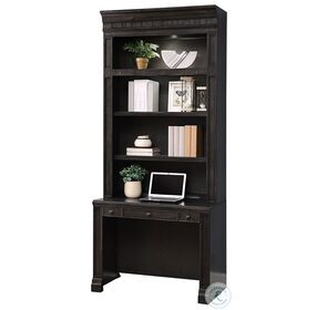 Washington Heights Washed Charcoal 2 Piece Library Desk with Hutch
