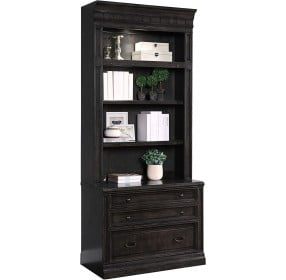 Washington Heights Washed Charcoal 2 Piece Lateral File and Hutch